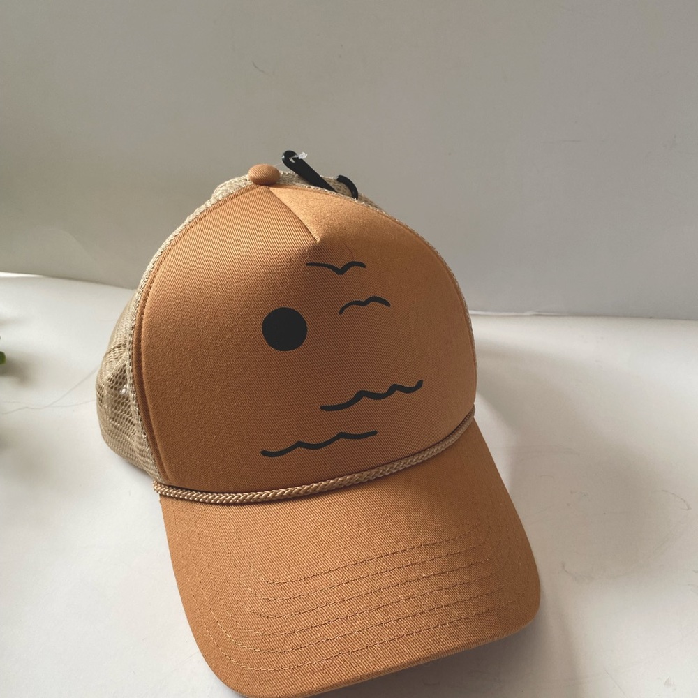 Madewell NWT organic cotton trucker hat Cumin Sun graphic o/s